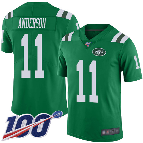 New York Jets Limited Green Men Robby Anderson Jersey NFL Football #11 100th Season Rush Vapor Untouchable